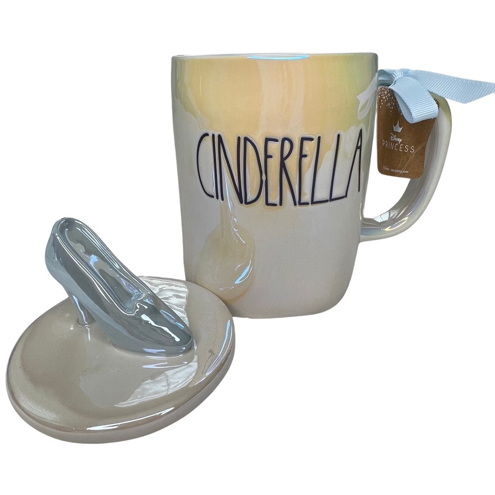 Rae Dunn Disney NEW CINDERELLA Mug Glass Slipper Iridescent Black LL Coffee Tea - Picture 16 of 17
